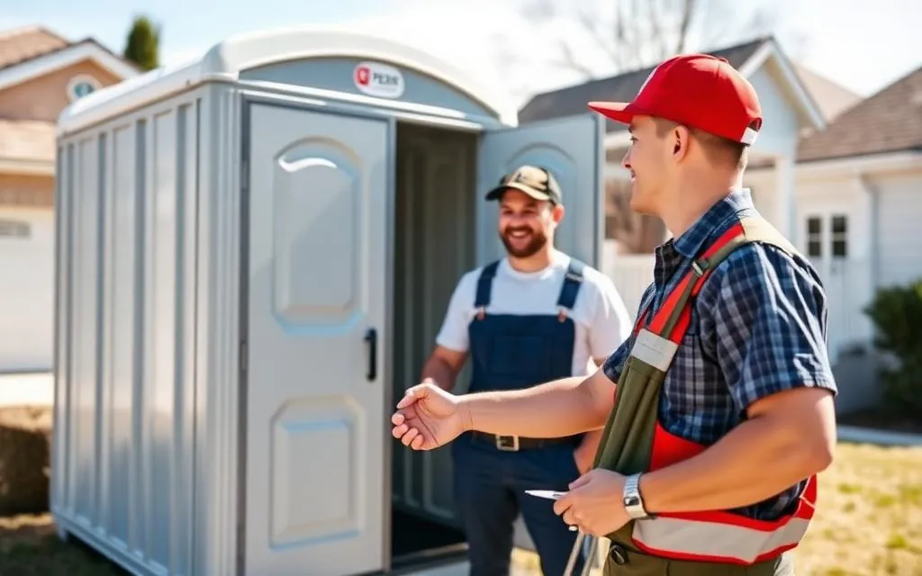 Photo illustrating what to know before renting a portable toilet
