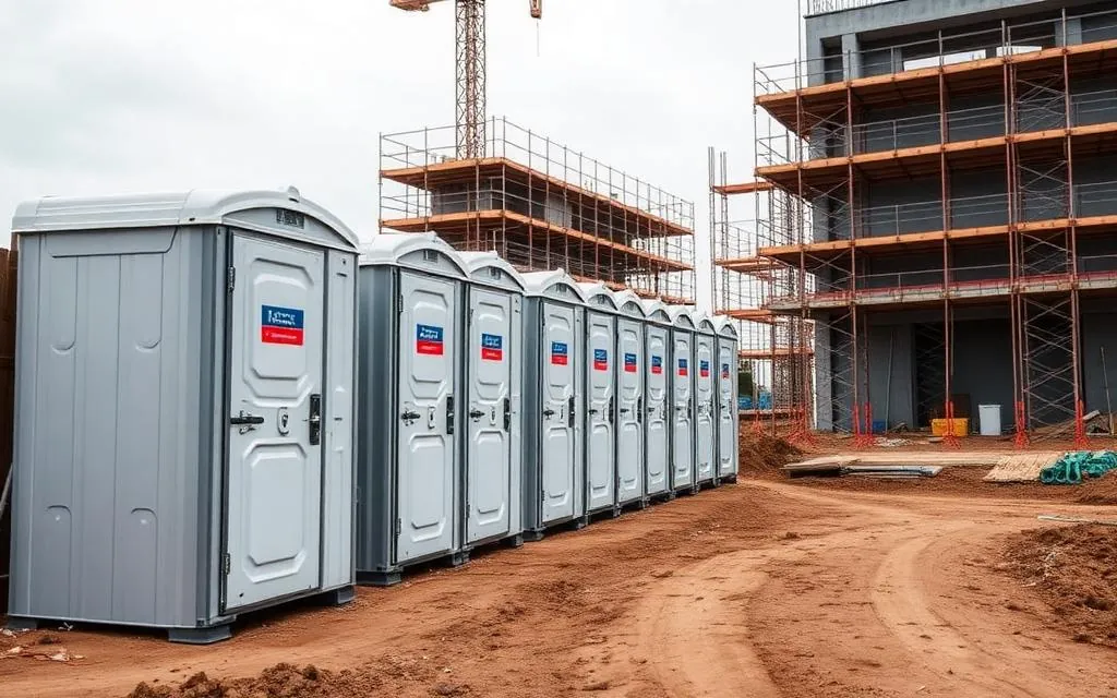 construction site portable toilets from Fallcrest Portable Toilets