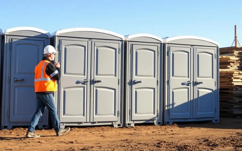 Image for the guide portable toilet rental guide for construction sites